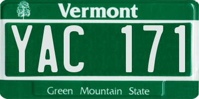 VT license plate YAC171