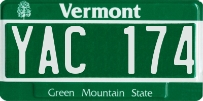 VT license plate YAC174