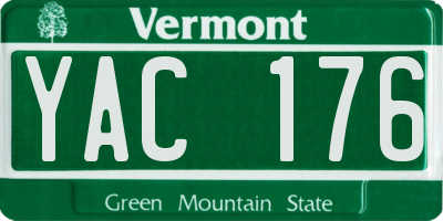 VT license plate YAC176