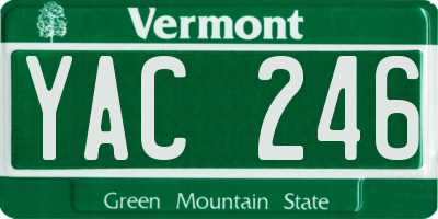 VT license plate YAC246