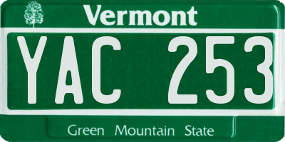 VT license plate YAC253