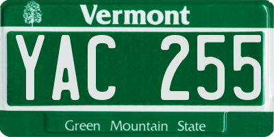 VT license plate YAC255