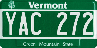 VT license plate YAC272