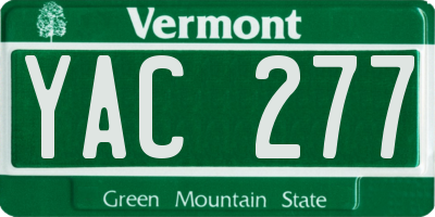 VT license plate YAC277