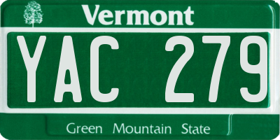 VT license plate YAC279