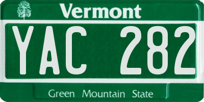 VT license plate YAC282