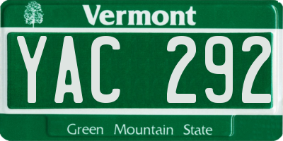 VT license plate YAC292