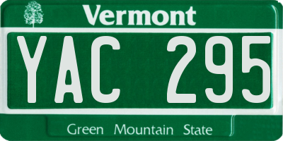 VT license plate YAC295