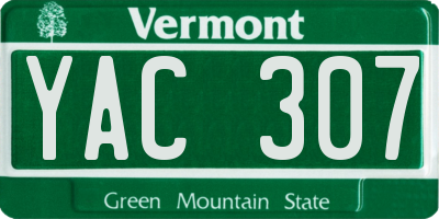 VT license plate YAC307