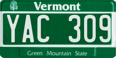 VT license plate YAC309