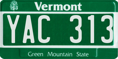 VT license plate YAC313
