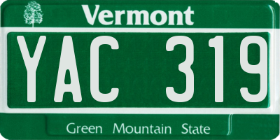VT license plate YAC319