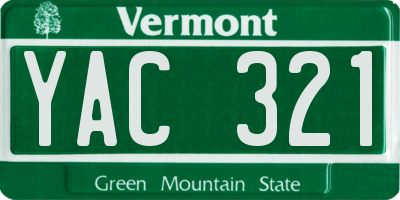 VT license plate YAC321