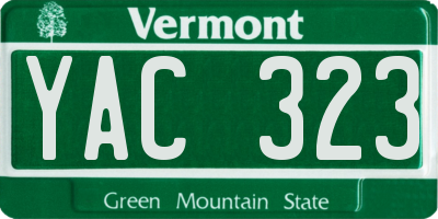 VT license plate YAC323