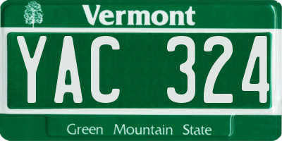 VT license plate YAC324