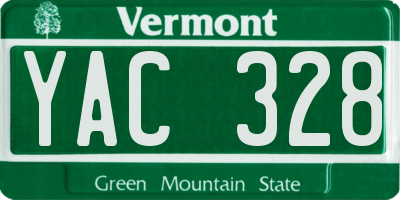 VT license plate YAC328