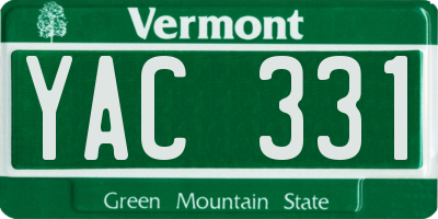 VT license plate YAC331
