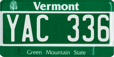 VT license plate YAC336