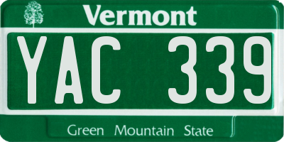 VT license plate YAC339
