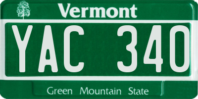 VT license plate YAC340