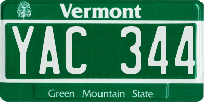VT license plate YAC344