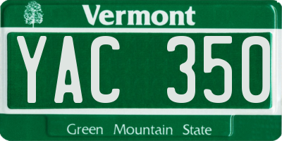VT license plate YAC350