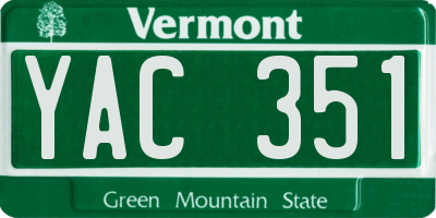 VT license plate YAC351