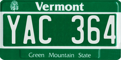 VT license plate YAC364