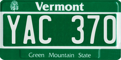 VT license plate YAC370