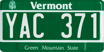 VT license plate YAC371