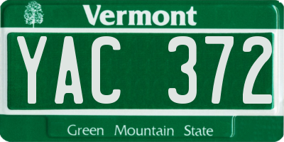 VT license plate YAC372