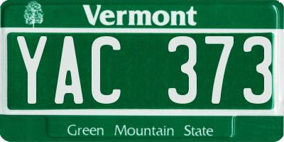 VT license plate YAC373