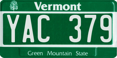 VT license plate YAC379