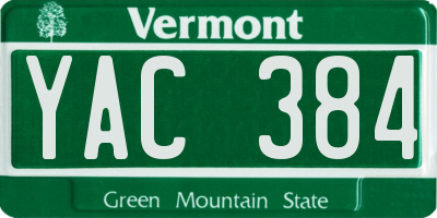 VT license plate YAC384
