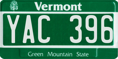 VT license plate YAC396