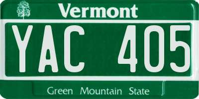 VT license plate YAC405