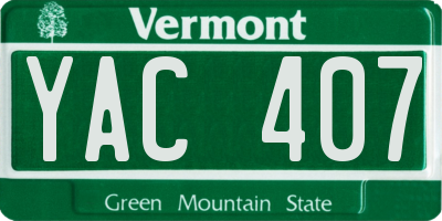 VT license plate YAC407