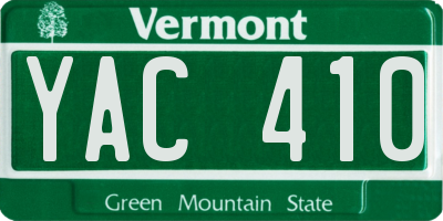 VT license plate YAC410