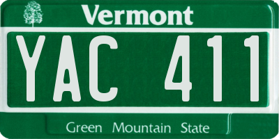 VT license plate YAC411
