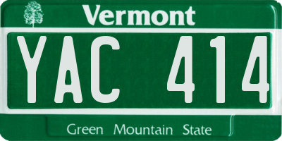 VT license plate YAC414