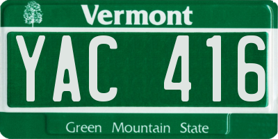 VT license plate YAC416