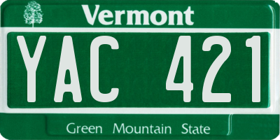 VT license plate YAC421