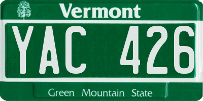VT license plate YAC426