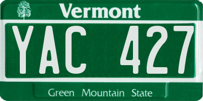 VT license plate YAC427