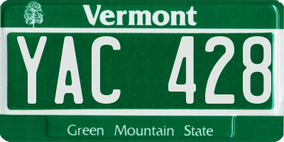 VT license plate YAC428