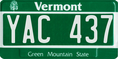 VT license plate YAC437