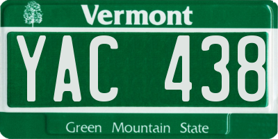 VT license plate YAC438