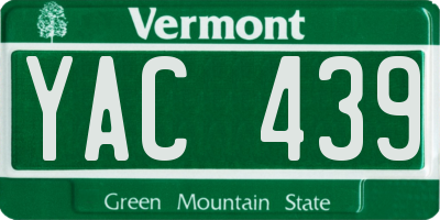 VT license plate YAC439