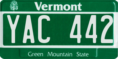 VT license plate YAC442
