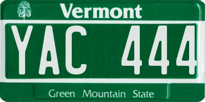 VT license plate YAC444
